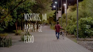 Nosotros, mi papá y el perro